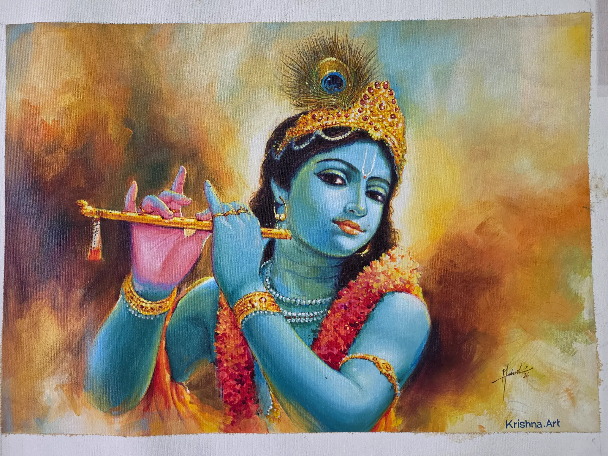 The Flute of Vrindavan displayed in a sunroom